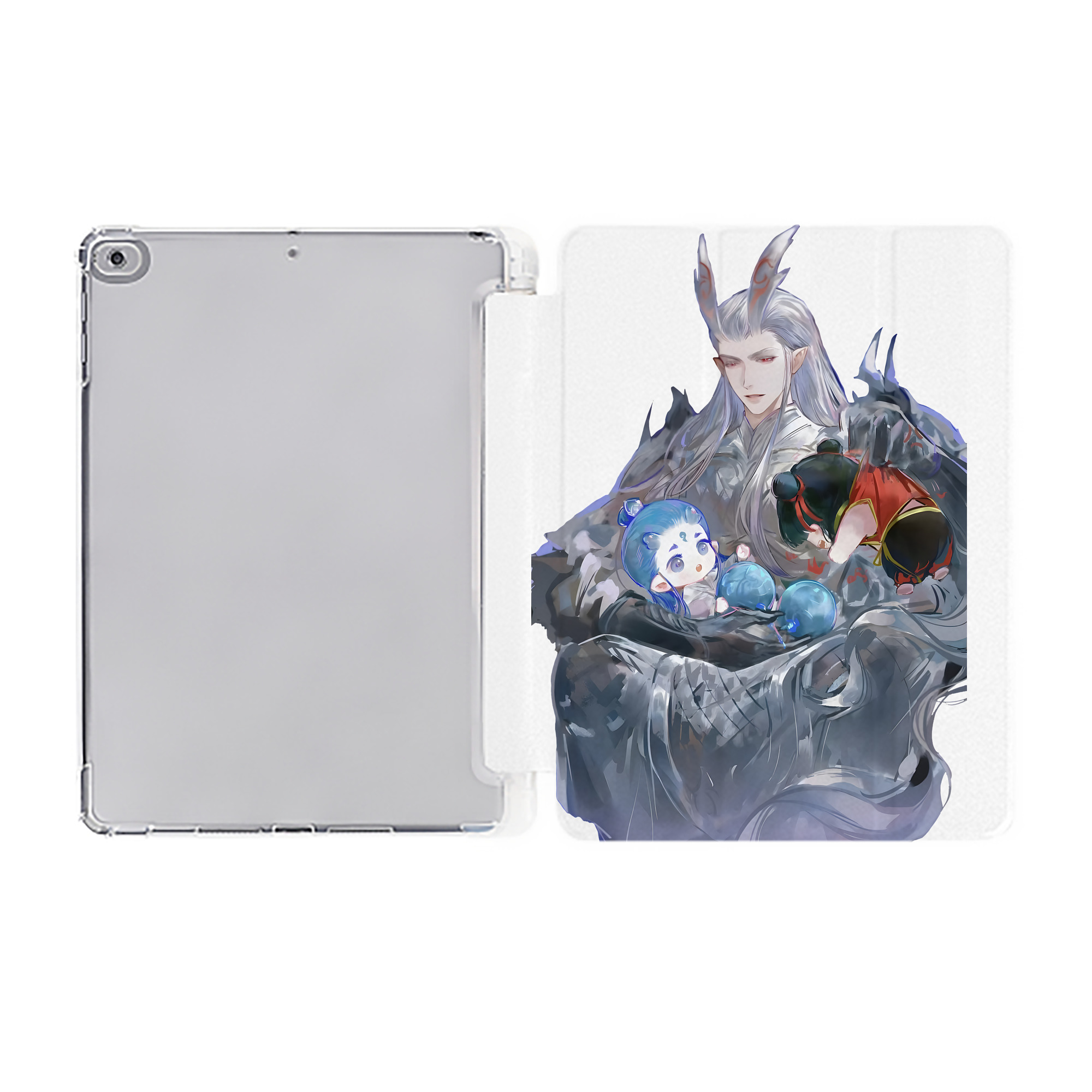 （画像用） Ne Zha 2 ナタ 魔童の大暴れ IPad ケース ペン収納付き 三つ折りスタンド PUレザー×シリコン 対応機種9.5/10.5/10.9インチ